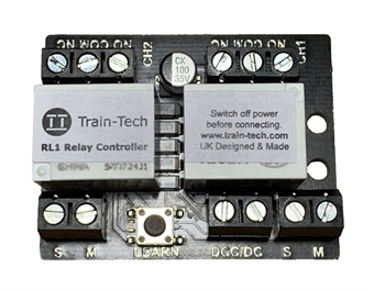 Twin channel relay controller for DC or DCC