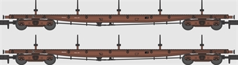Borail EB in bauxite livery with 5 bolsters twin pack in BR bauxite - B946189 and B946192