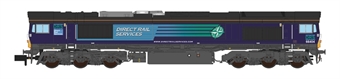 Class 66 66404 in Direct Rail Services compass blue with 'Bugeye' lights