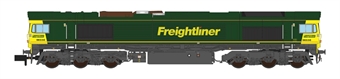 Class 66 66538 in Freightliner green & yellow with 'Bugeye' lights - Digital Sound Fitted