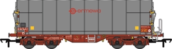 IHA 'Sfhimmns' covered steel carrier in red with grey hood and Ermewa branding - 33 87 4667 014