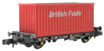 PFA 30.4t flat wagon with coal containers - British Fuels red - pack of 3 (Version E)