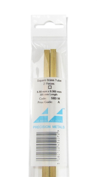 5.5mm Square Brass Tube 