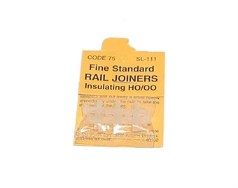 Finescale insulated rail joiners/fishplates (Code 70, 75 & 83) for OO & HO gauge - Pack of 12