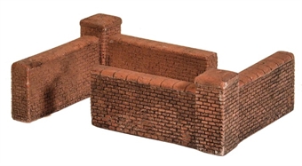 Pair of high brick wall corners