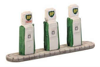 Petrol station pumps and base - 1960s style "BP"