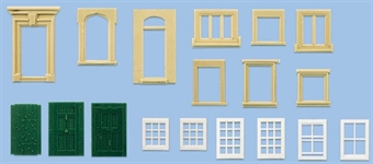 Windows & doors - 5 sprues with 2 or 3 doors & 5 or 6 windows on each sprue