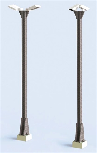 Pair of CCTV posts, cameras and lights - suitable for level crossing kit