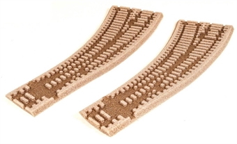 Pair of Setrack left hand curved point underlay (for use with ST245)