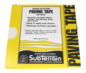 Paving Tape - For Making Streets, Roads, Sidewalks & Parking Lots. 0.75" x 30' - Makes a 15' road