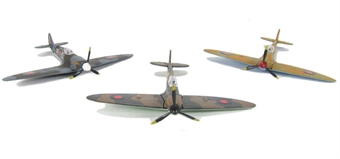 Supermarine Spitfire Set with RF-D in post 1941 colours IR-G in Desert scheme and XT-D in Battle of Britain colours