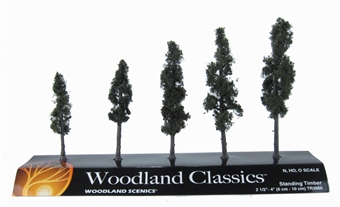 2.5 - 4" Standing Timber (Conifer) Trees - Pack Of 5 