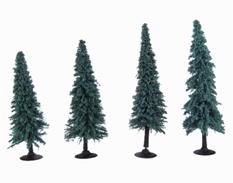 3.5 - 5.5" Blue Needle (Spruce) Trees - Pack Of 4