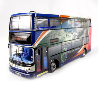 Dennis Trident/Alexander ALX400 d/deck bus "Stagecoach Devon - Trafalgar ad"