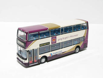 Dennis Trident/Alexander ALX400 d/deck bus on Commonwealth games shuttle "Stagecoach Manchester"