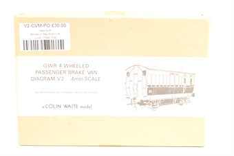 GWR 4 Wheeled Passenger Brake van Kit