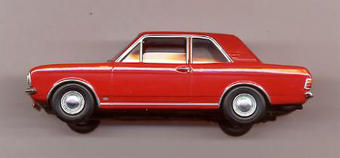 Ford Cortina MK2 in red