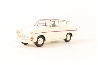 Ford Anglia in White/Maroon