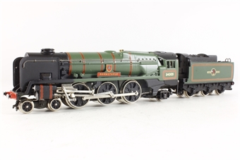 Rebuilt West Country Class 4-6-2 34005 'Barnstaple' in BR Green (Duplicate)
