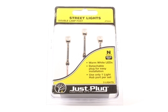 Double lamp post street lights - Pack of 3 - Just Plug lighting system
