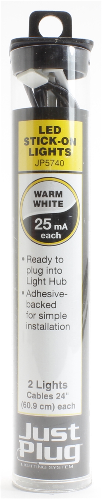 Warm white LED stick-on lights for Just Plug lighting system
