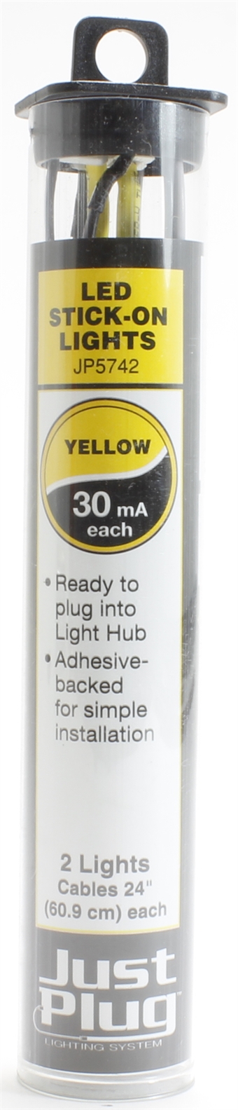 Yellow LED stick-on lights for Just Plug lighting system