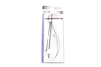 Black Metal Yard Light with Ladder. 13cm high. 6 volt grain of wheat bulb, resistor supplied for connection to 12v