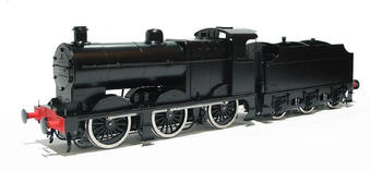 Fowler 4F 0-6-0 & tender loco in painted plain black (Brassworks Range)