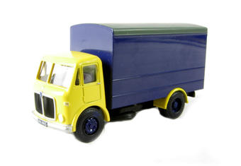 AEC box van in yellow & blue