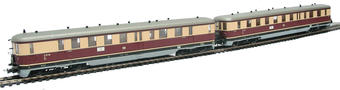 Class VT137/VS145 Diesel-electric railcar and driving trailer of the German DDR in maroon & cream livery Epoch 3