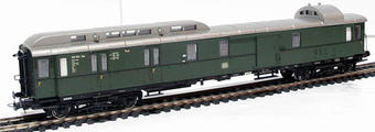 Post baggage coach of the DB in green livery