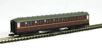 Gresley first class coach in BR maroon livery