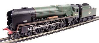 Rebuilt West Country Class 4-6-2 34036 "Westward Ho" in BR Green with late crest