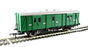 BR Southern green Maunsell 4-wheel passenger brake van in BR Southern green