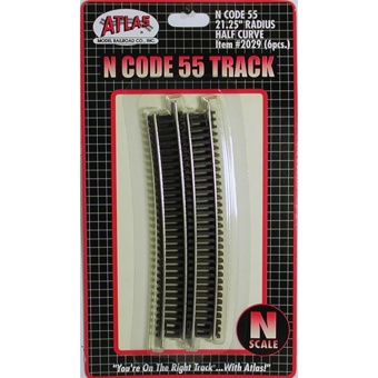 Code 55 Track 20" Radius 1/2 Curve