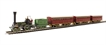 Pegasus Train set with 4-2-0 steam loco & tender & 3 historical passenger cars