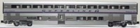 Corrugated Superliner of Amtrak - silver with red, white and blue stripes. 4-Car Set