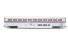Superliner of Amtrak - silver with red, white and blue stripes. 4-Car Set