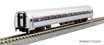 Amfleet I coach of Amtrak - red, blue and silver 82039, 82755
