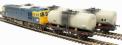 Class 33 trainpack with Class 33/0 33010 in BR blue and four A tank wagons in grey fuel oil livery - weathered