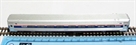Budd Amfleet I coach of Amtrak - silver and blue with red and white stripes