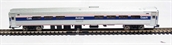 Budd Amfleet cafe of Amtrak - silver, red, white and blue