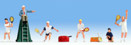 #D# Tennis Players (4) Ball Boy & Umpire