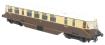 GWR AEC diesel railcar 23 in GWR chocolate and cream with white roof and shirtbutton emblem