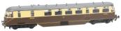 GWR AEC diesel railcar 22 in GWR chocolate and cream with grey roof and shirtbutton emblem