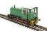 Class 05 Hunslet shunter "Cider Queen" in green with wasp stripes
