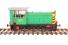Class 05 shunter in NCB National Coal Board green with red detailing and wasp stripes
