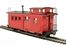 Wood side door caboose (with lighting) - Painted, unlettered (caboose red)