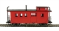Wood side door caboose (with lighting) - Painted, unlettered (caboose red)