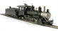 Baldwin On30 4-6-0 steam loco - painted, unlettered with wood cab (black) - DCC on board